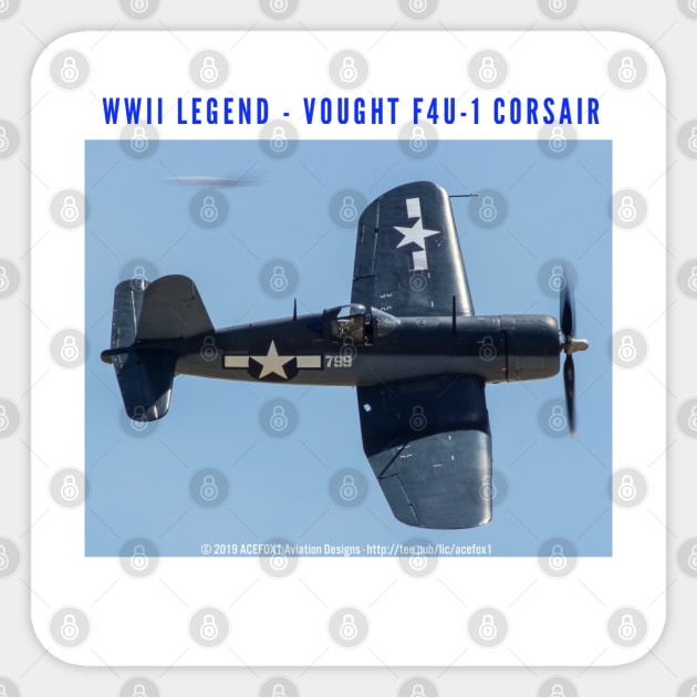 Vought F4U-1 Corsair Fast-Pass Sticker by acefox1